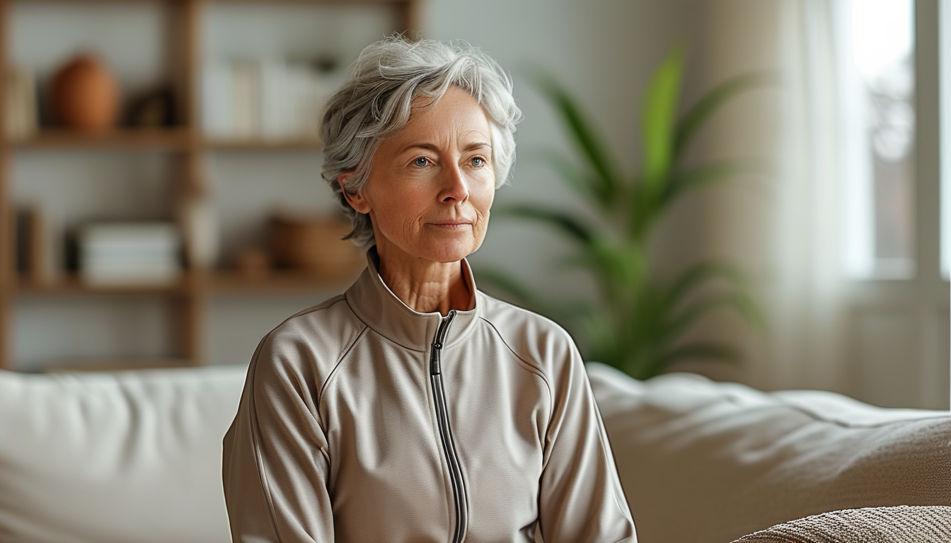 Active woman in her 60s doing gentle exercise